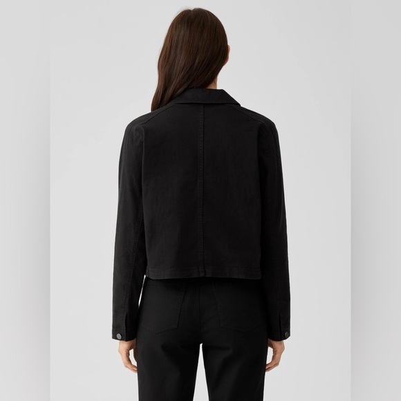 Eileen Fisher Notch Collar Denim Jacket – Black | Size Medium - Picture 4 of 8